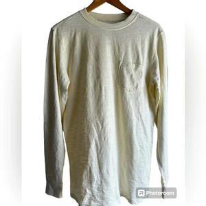 The J. Peterman Company Long-Sleeve Vintage Tee Cream Color. Size Small